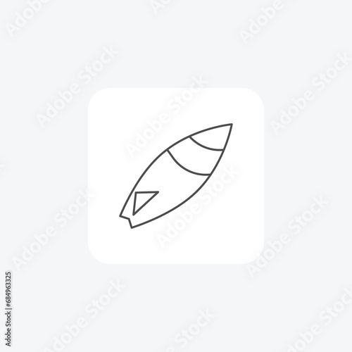 Surfing, board, waves, ocean, surfboard, water, beach thin line icon, grey outline icon, pixel perfect icon