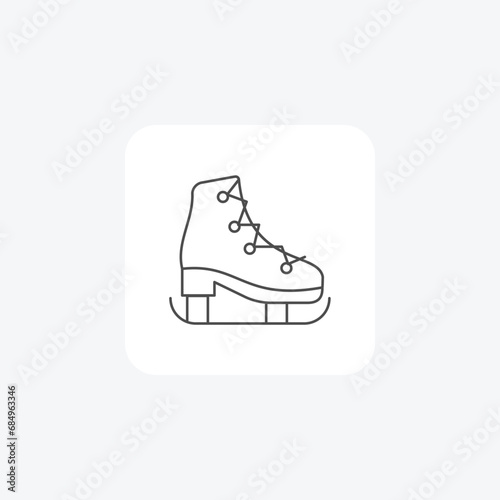 Roller skating shoes, wheels, skate, rink, speed, sport  thin line icon, grey outline icon, pixel perfect icon