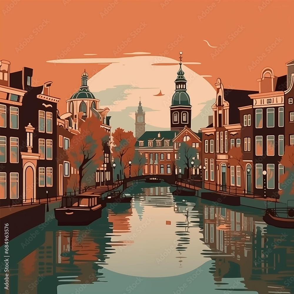 Fototapeta premium Amsterdam Scenery