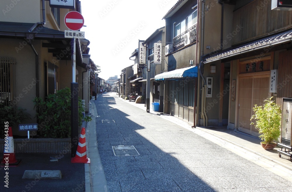 Obraz premium Kamishichiken, where Maiko serves customers, Kyoto, Japan