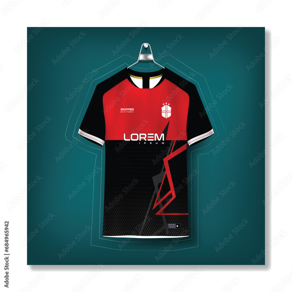 Obraz premium Sports jersey and t-shirt template sports jersey design vector. Sports design for football, racing, gaming jersey. Vector.