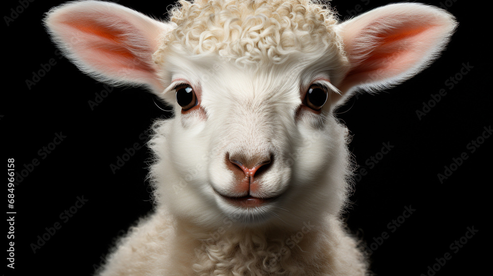 Obraz premium close up of a sheep HD 8K wallpaper Stock Photographic Image 