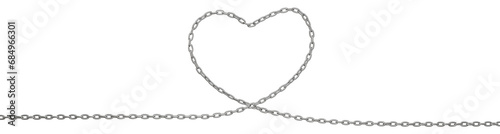  The metal chains gracefully weave into the shape of a heart in this 3D illustration, available in PNG format with a transparent background.