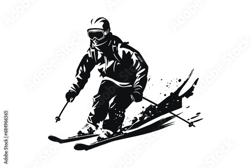 Winter ice snow sports silhouette vector