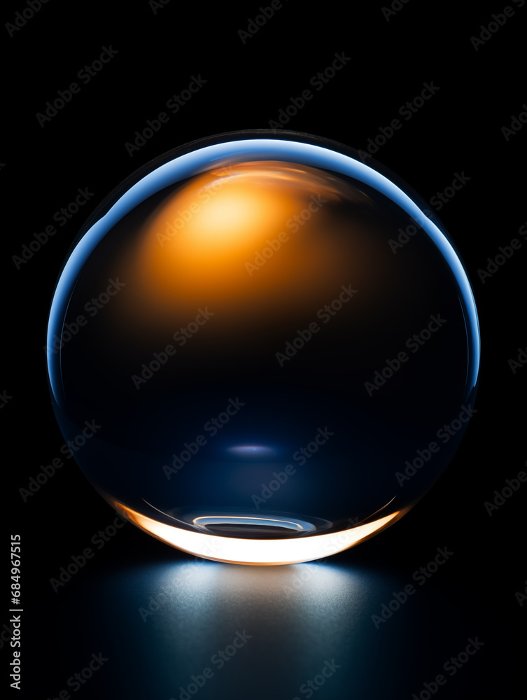 Glass ball isolated background,created with Generative AI tecnology. Glass ball isolated background,created with Generative AI tecnology.