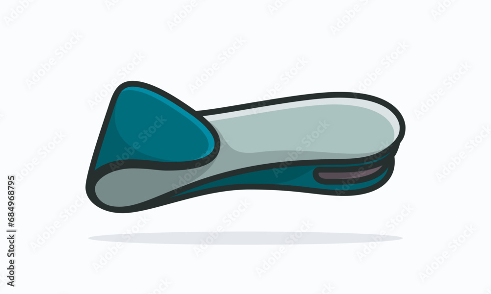 Insoles for a comfortable and healthy walk. Vector Orthotic insole icon in the style of a flat lay from Orthotic goods icon set. Insoles for a comfortable and healthy walk. Vector Orthotic insole icon in the style of a flat lay from Orthotic goods icon set.