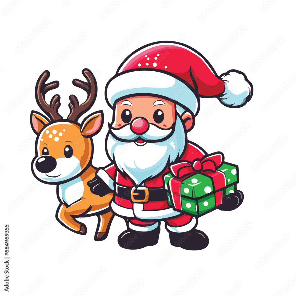 santa claus and reindeer santa claus and reindeer