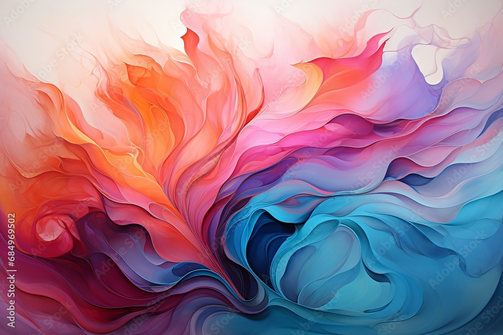 Abstract Colorful Wavy Background. Made with Generative AI Technology