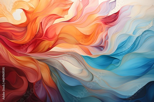 Abstract Colorful Wavy Background. Made with Generative AI Technology
