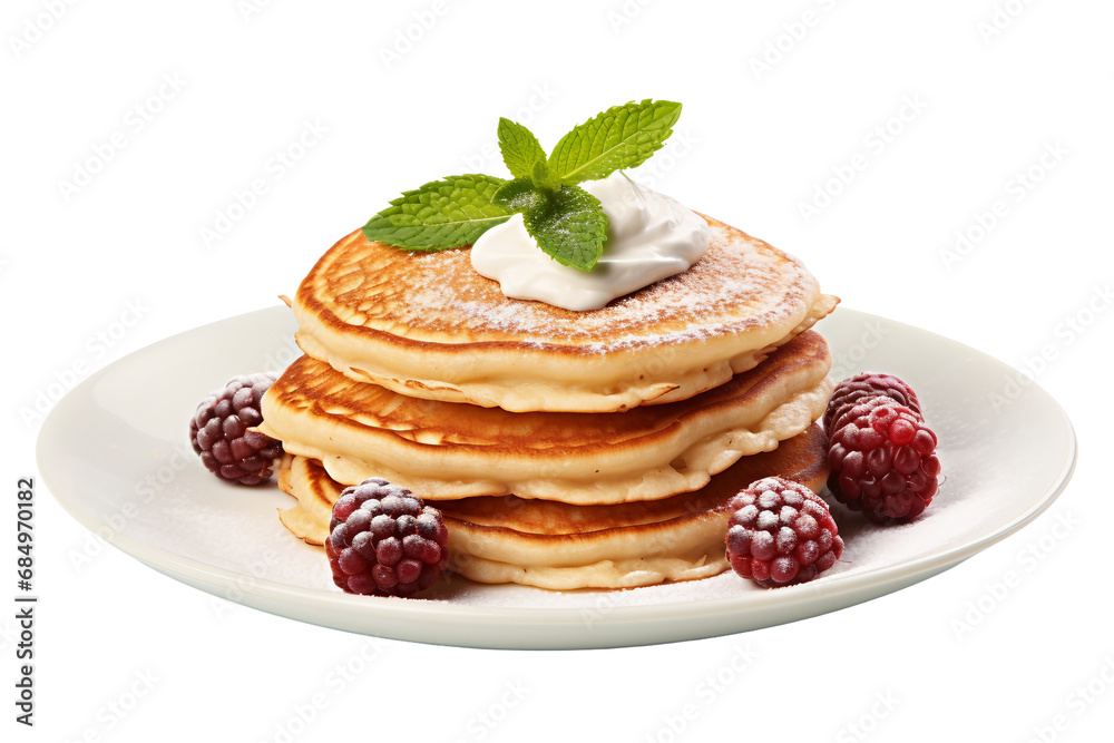 Delicious Pancakes Isolation Scene on a transparent background