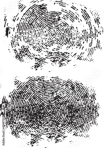 black and white fingerprint effect, fingerprint vector illustration, Black and white brush stroke  frame on white background. Vector illustration. Vector grunge circle. Ink square stroke 