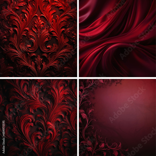 texture abstract red background smooth silk wallpaper fabric design wave soft satin fashion 