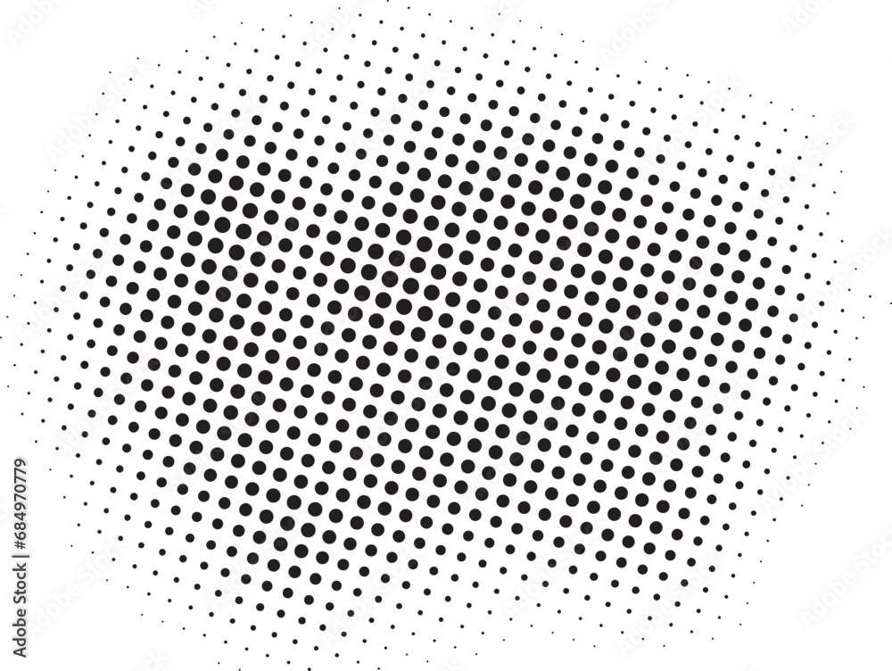 black and white Halftone dots effect. Halftone effect vector pattern. Circle dots isolated on the white background