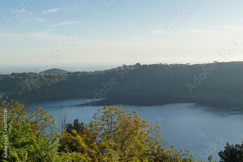 Fototapeta Naklejka Na Ścianę i Meble -  Panoramic view of Nemi Lake, near Rome, Lazio, Italy. High quality photo