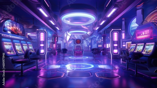 Jackpot win in a high-tech futuristic casino
