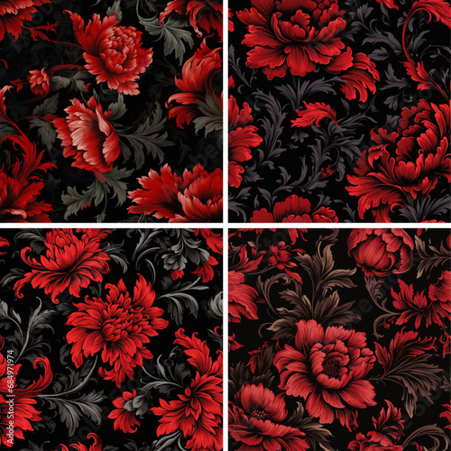 vintage floral pattern seamless flower leaf nature textile design art retro spring wallpaper 