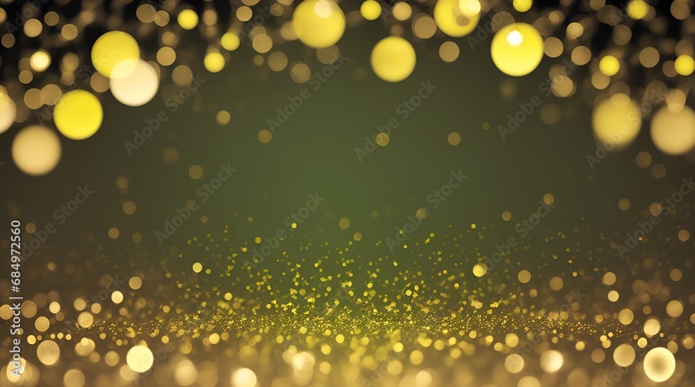Abstract background with chartreuse Yellow blurred bokeh. Lights that glitter and dazzle. Soft antique blurred card with a banner. Abstract background with chartreuse Yellow blurred bokeh. Lights that glitter and dazzle. Soft antique blurred card with a banner.