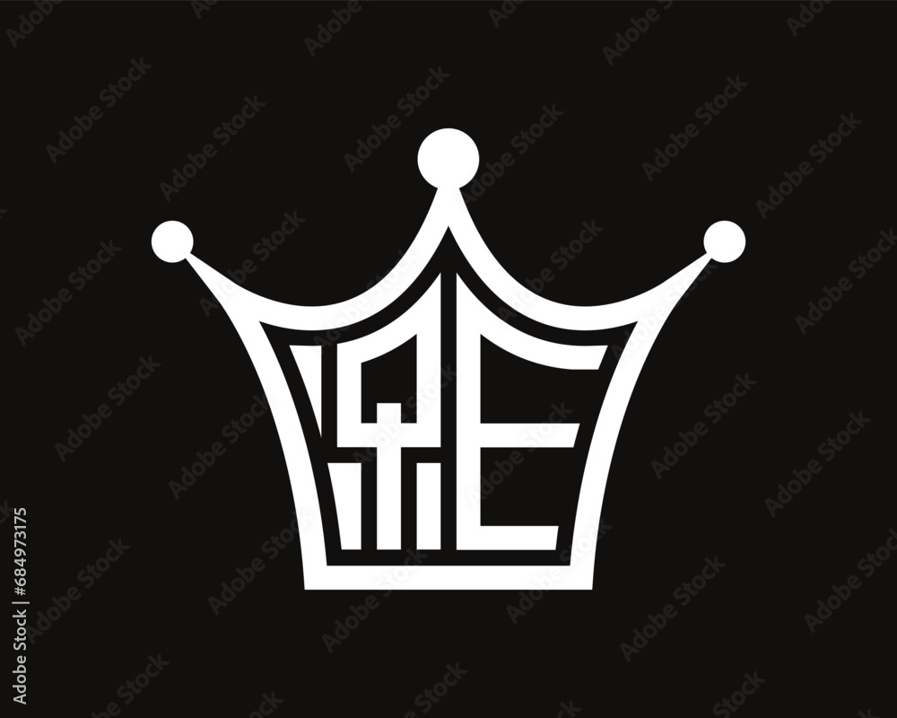 Crown shape QE letter logo design vector art Crown shape QE letter logo design vector art