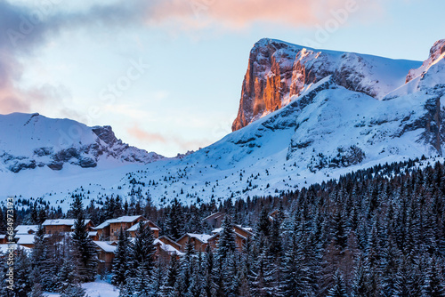 Obraz na płótnie Winter landscape of the Alps. France, Devoluy. w salonie