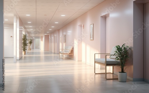 Minimalistic Health Center Hallway Illumination © Flowstudio