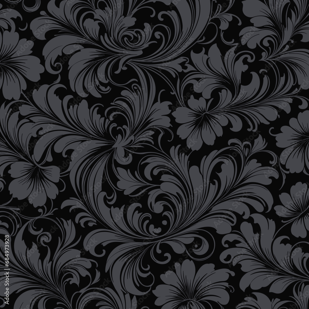 Black template with seamless floral pattern, luxury design Black template with seamless floral pattern, luxury design