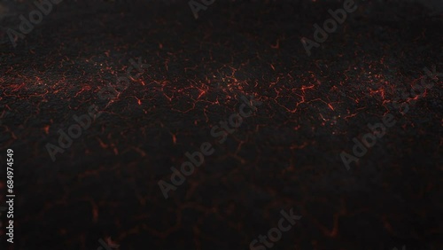 Lava Flowing In Seamless Loop, 3D Animation photo