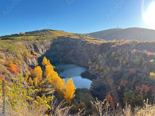 Billede på lærred The Tokaj mountain is in the background of the Tarcali mine