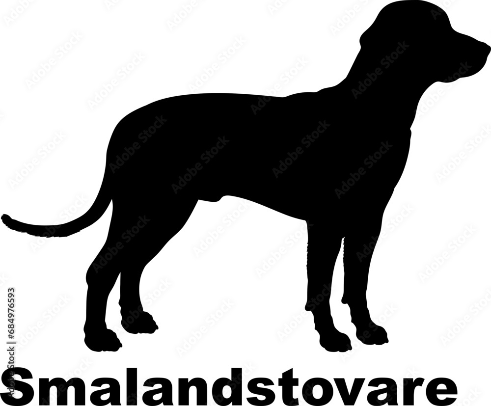 Smalandstovare Dog silhouette dog breeds logo dog monogram logo dog face vector