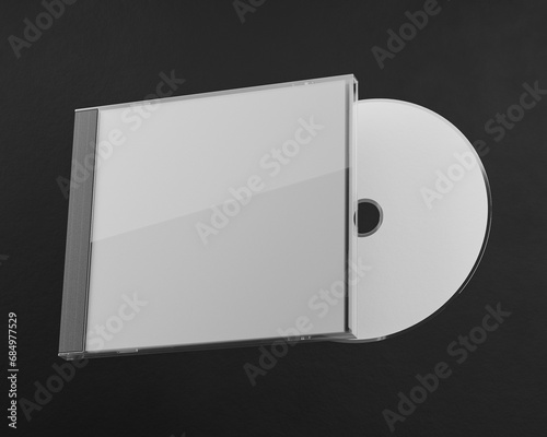 3d render CD mockup on a black background