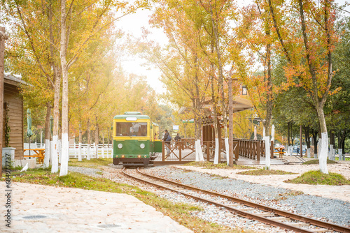 A small train bound for autumn