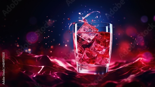 glass red cocktail drink cosmic illustration party fruit, design birthday, label restaurant glass red cocktail drink cosmic photo