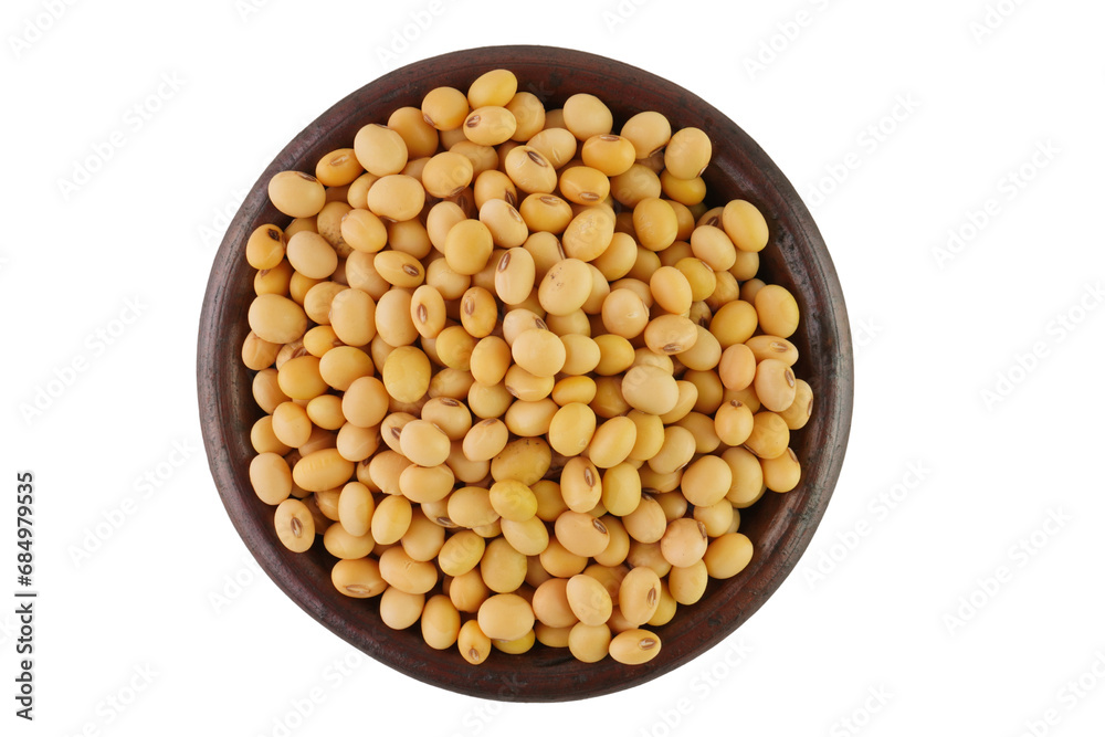 Soybeans in Wooden Bowl Isolated Transparent Soybeans in Wooden Bowl Isolated Transparent