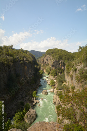 The view of the canyon of the river