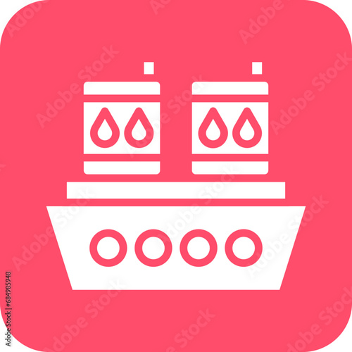 Ocean Oil Spill Icon Style