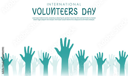 vector international volunteers day hand together banner design vector