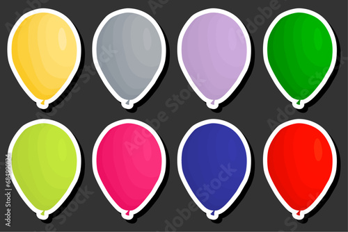 Beautiful illustration on theme of celebrating annual holiday with inflatable balloons Free Download Beautiful illustration on theme of celebrating annual holiday with inflatable balloons - GFXLoad