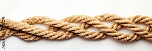 Straight rope isolated on white background