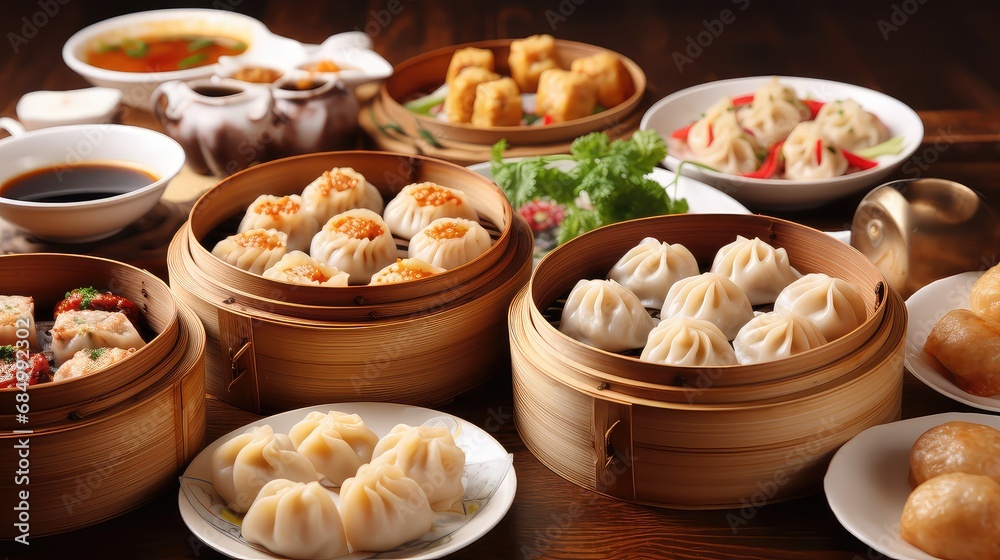 restaurant meal chinese food elegant illustration delicious flavors, noodles rice, dumplings stir restaurant meal chinese food elegant