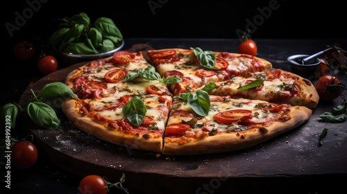 background hot pizza food hot illustration cheese delicious, tasty pepperoni, oven sauce background hot pizza food hot