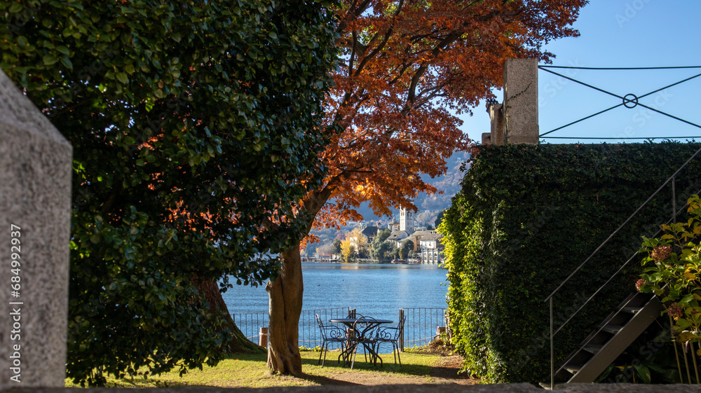 lake in the mountains, Orta San Giulio, Italy lake in the mountains, Orta San Giulio, Italy