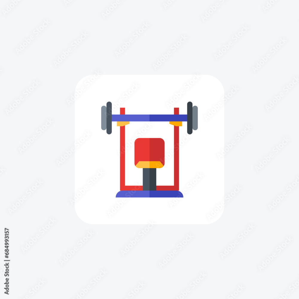 Gym,Workout Space, Health Club, flat color icon, pixel perfect icon