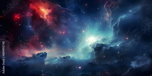 Stellar scenery, galaxies, planets, space, futuristic world, nebula, starscapes, interstellar, comets, asteroids, origin of the universe © Lucky Ai