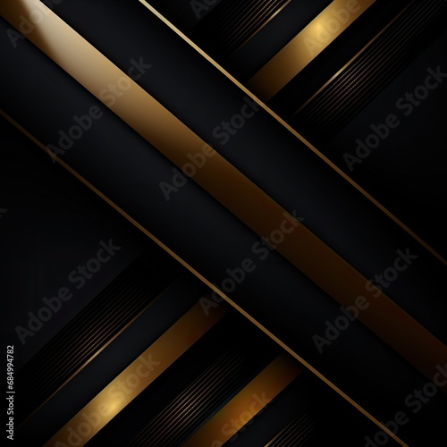 Abstract background of black and gold stripes diagonal photo