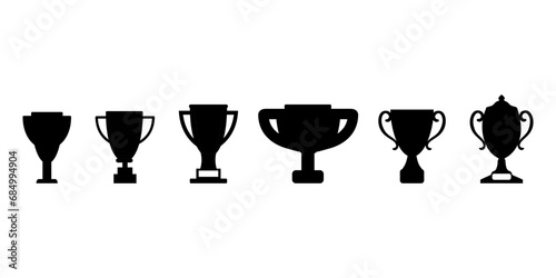 black trophy icon or symbol