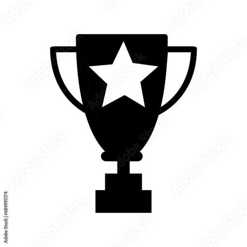 black trophy icon or symbol