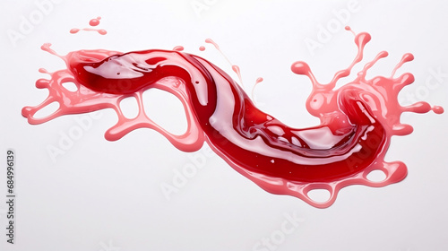 Spilled jelly isolated on white background