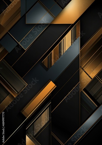 black gold background overlapping modern geometric