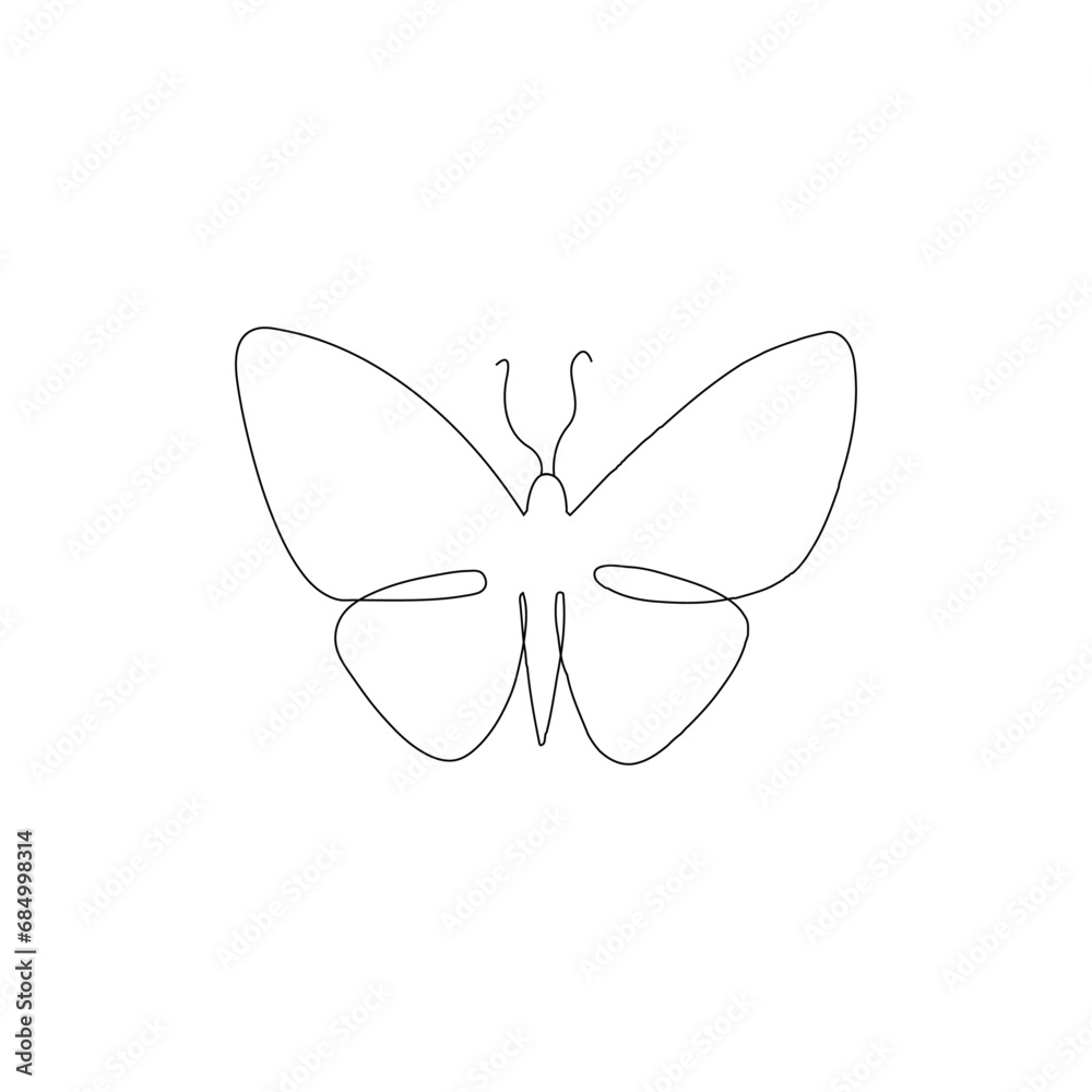 Continuous one line butterfly flying outline art drawing
Continuous one line butterfly flying outline art drawing