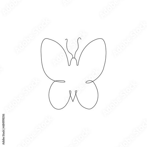  Continuous one line  butterfly flying outline art drawing © MDRAJU