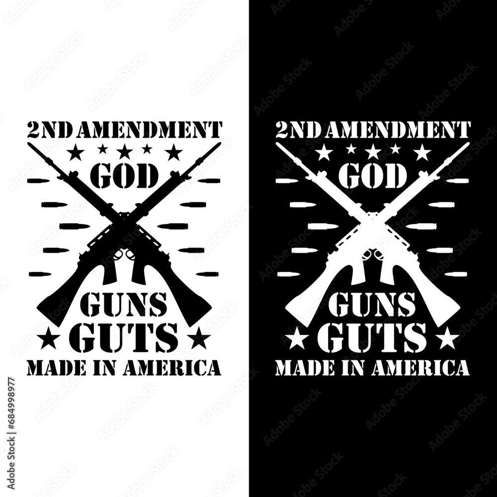 2nd Amendment Made in America - Veteran T-shirt vector Design.